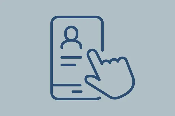 Icon: Mobiltelefon mit Hand